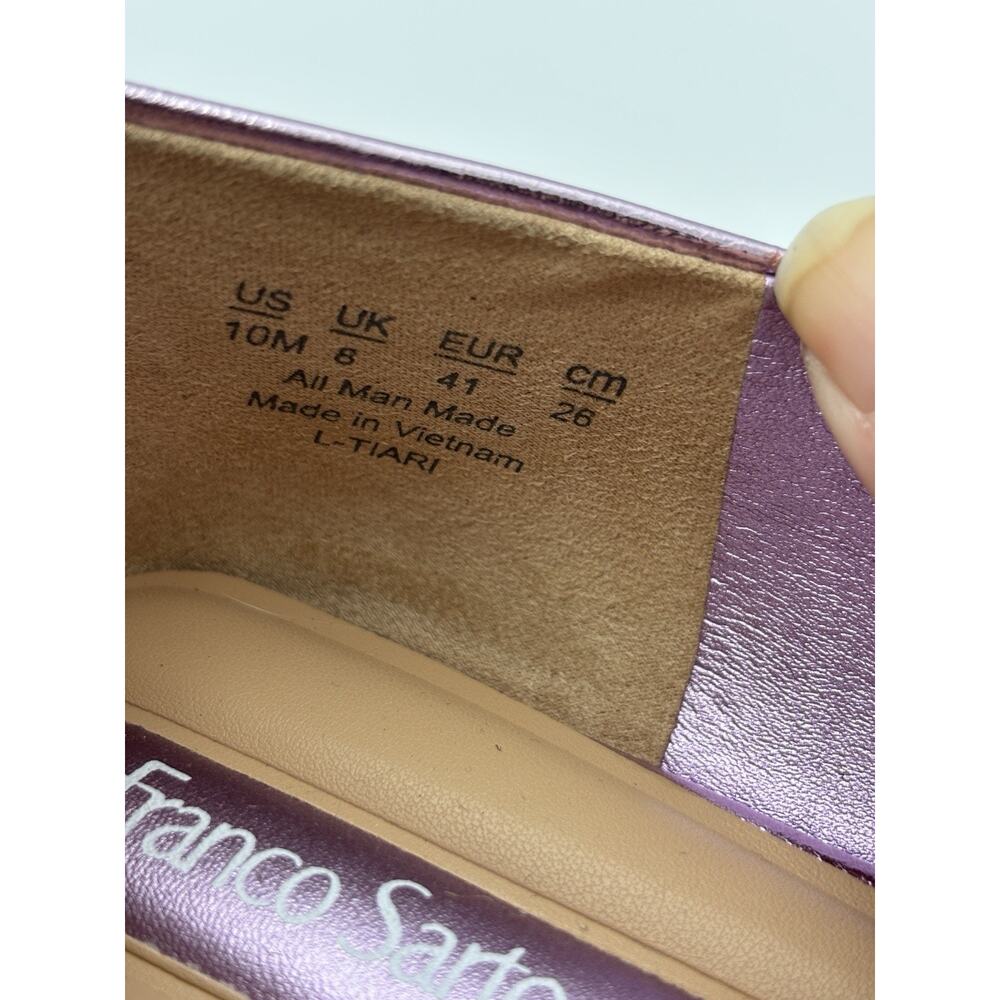 Franco Sarto Loafers Flats Pink Metallic Size 10 Chain Accent - Picture 10 of 13